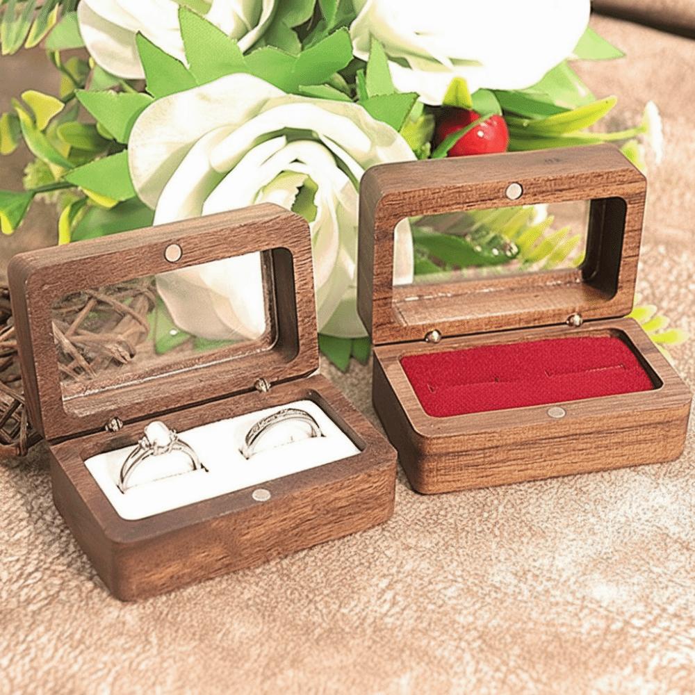 Rectangular Ring Storage Box Retro Lover Ring Display Box New Jewelry Box Love Gift