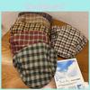Grid Retro Trendy Print Newsboy Cap Windproof Warm Features Casual Streetwear