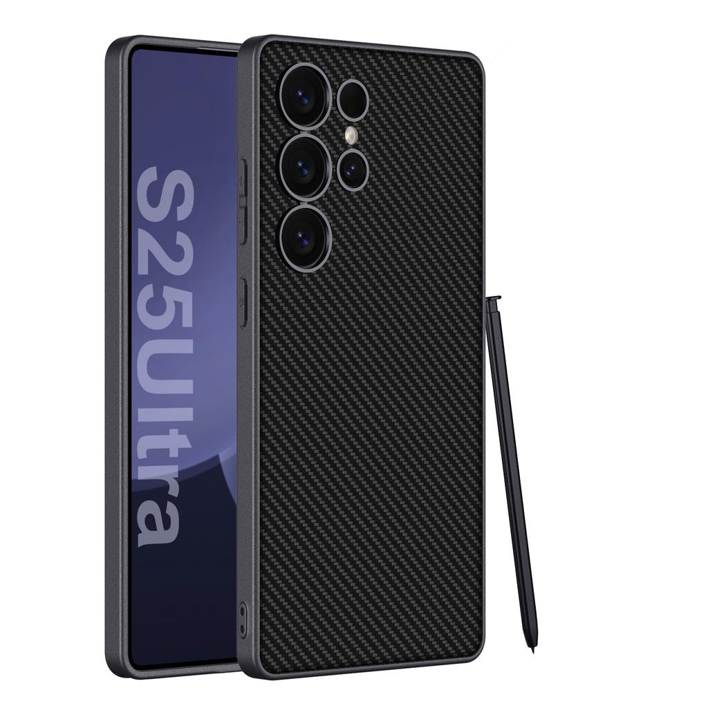 Plain Leather Metallic Paint Frame Case For Samsung Galaxy S23 S24 Ultra Case Ultra-thin Skin Feeling Cover For Galaxy S24 Ultra NO PEN