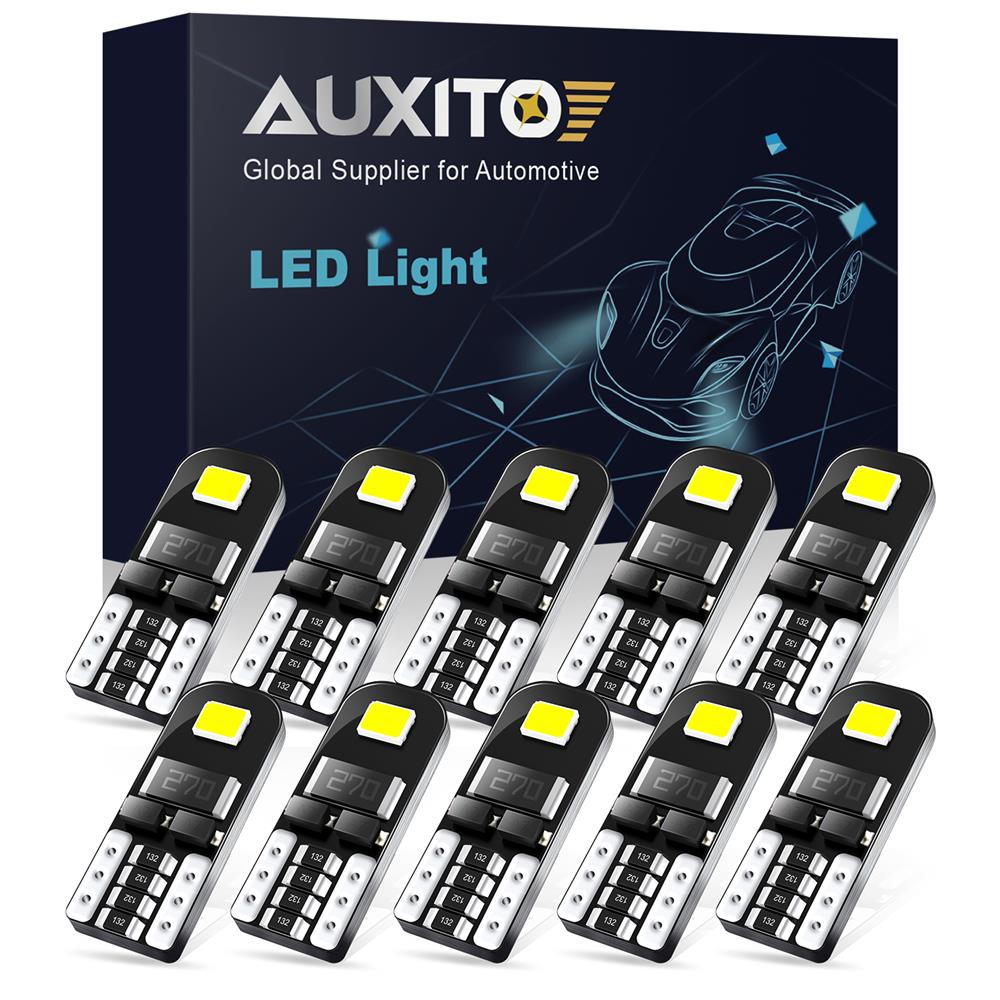

AUXITO 10Pcs 2825 194 W5W T10 LED Bulbs Canbus Error Free 6000K White Car Parking Position Lights Interior Map Dome Light 12V T10
