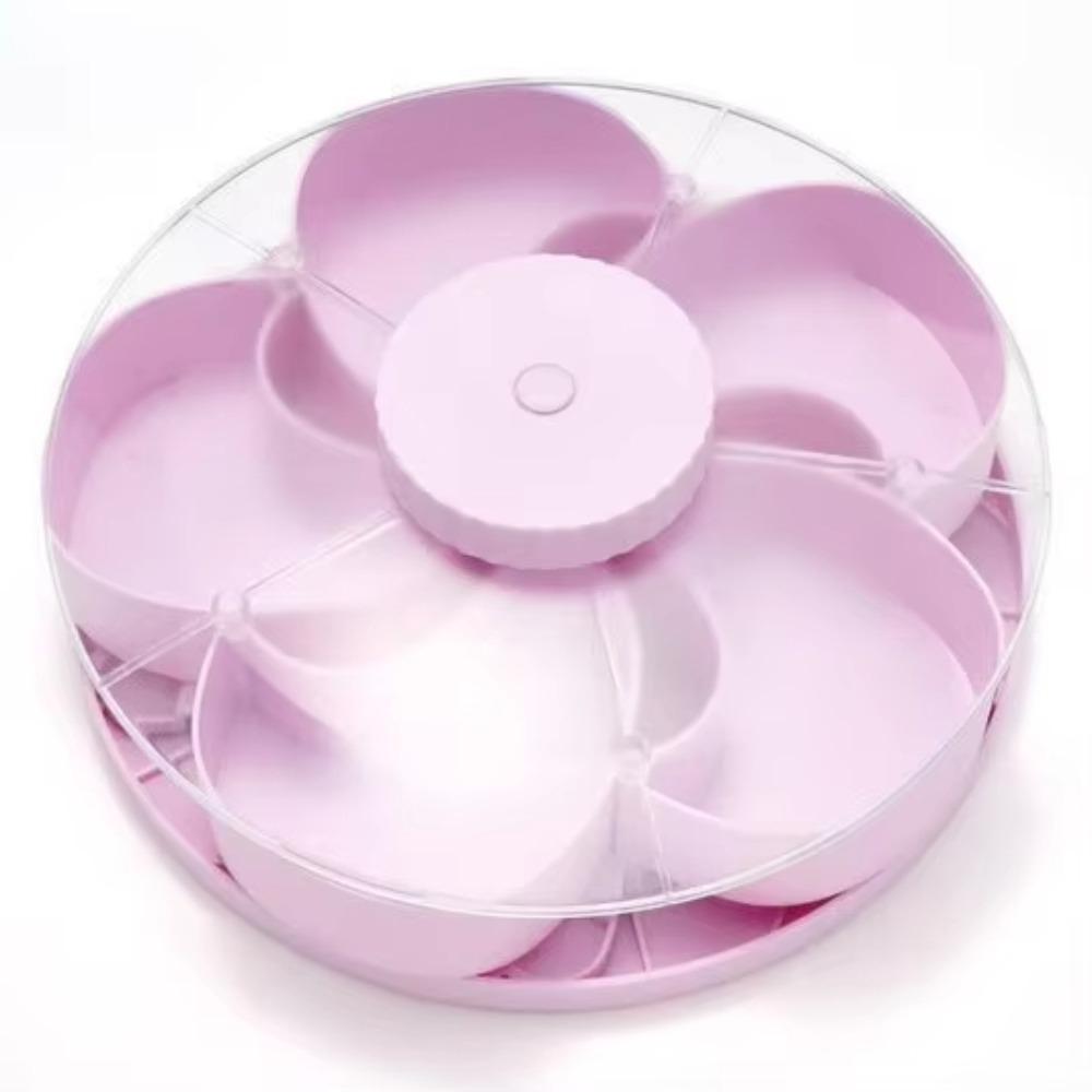 Multi Grid Rotating Snack Tray Divided Spins Candy Nut Storage Snack Box Container  for Home,Picnic