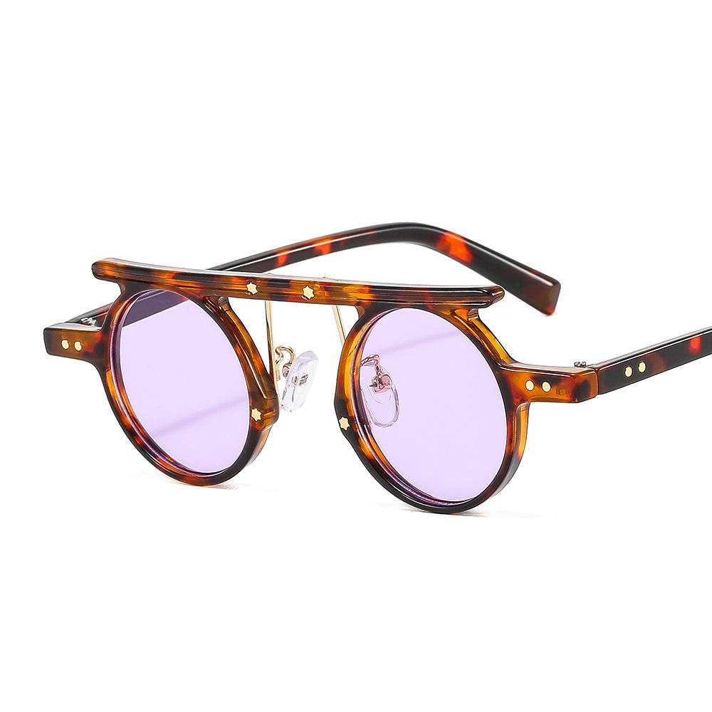 

Trendy Small Round Frame Hip Hop Punk Sunglasses - European American Street Style