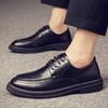 Fashion Men's Dress Formal Calfskin Leather Shoe Men Business Casual Men Fashion Breathable Shoes British Casual Lace Up Single Leather