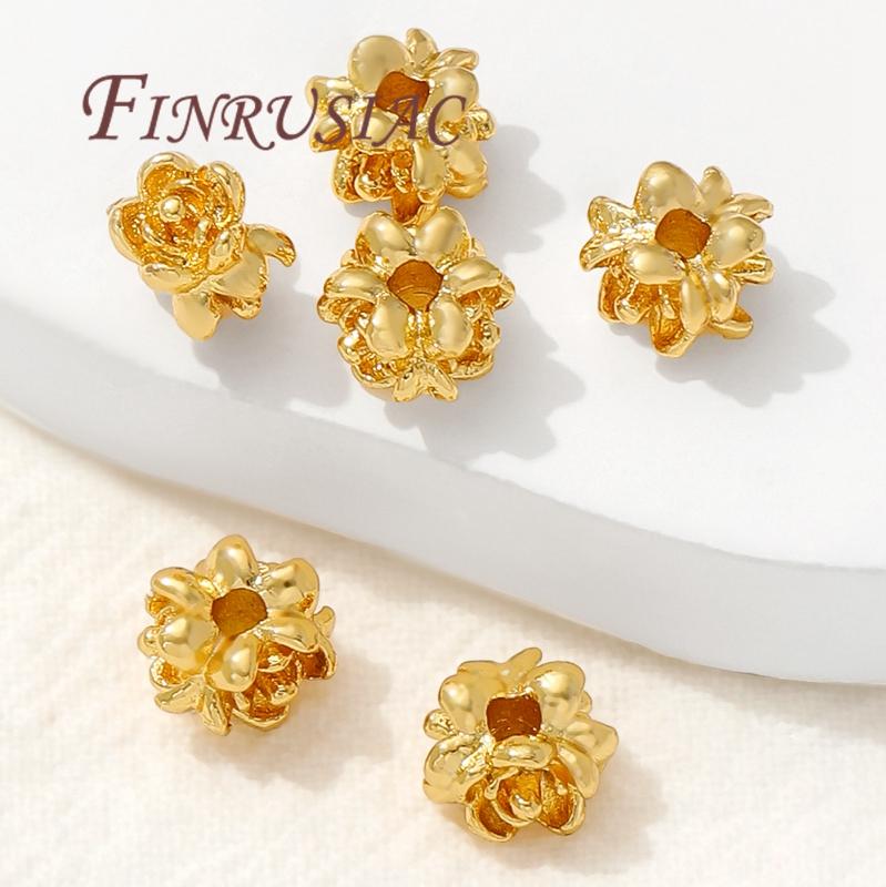 18K Gold Plated Beads For Jewelry Making,Bracelets Beads,Spacer Bead DIY Jewelry Accessories