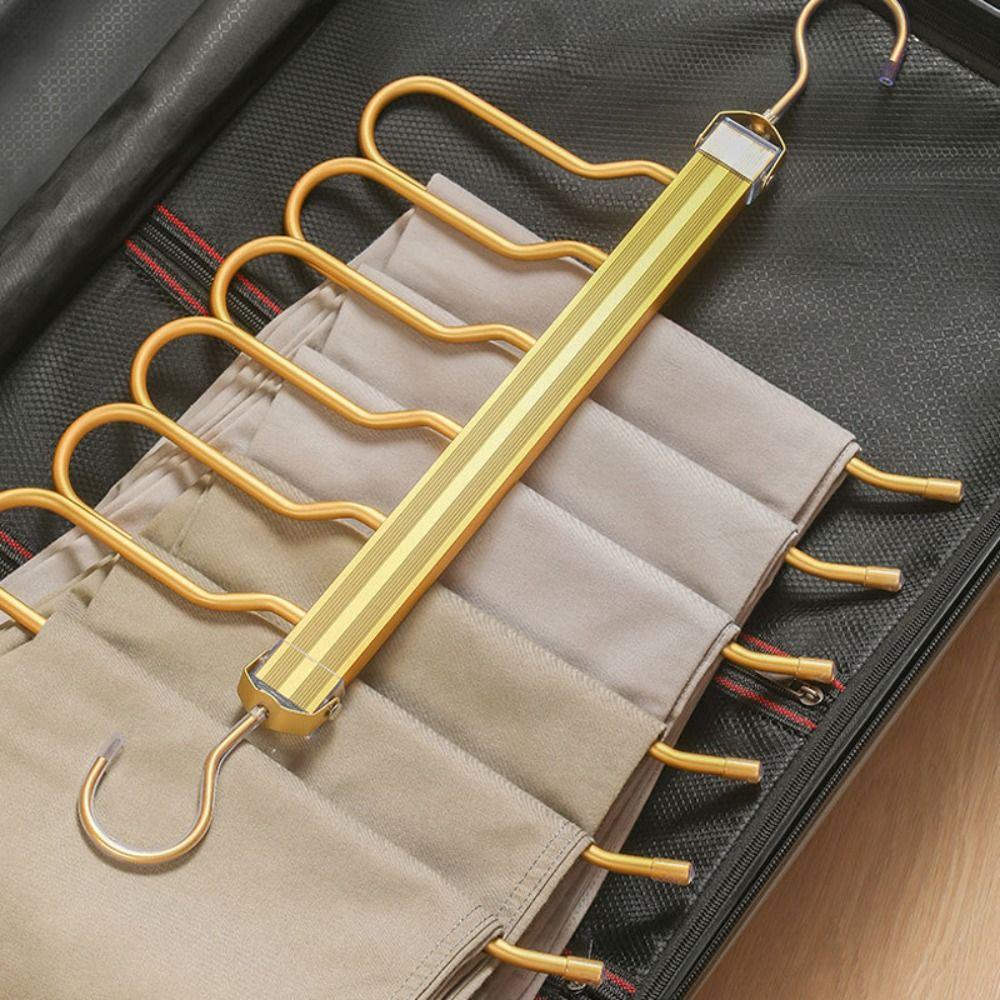 6 Layers Magic Trouser Hangers Multi-Functional Scarf Organizer Space Saving Pants Hangers  Closet