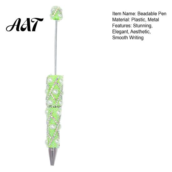 Handgemachter Schmuck Geschenkideen DIY Stift zum Bestücken mit Perlen, Glitzernde Strasssteine und Kunstperlen Perlen-Kreativgeschenke für Schwestern Schwarzer Kugelschreiber Büro