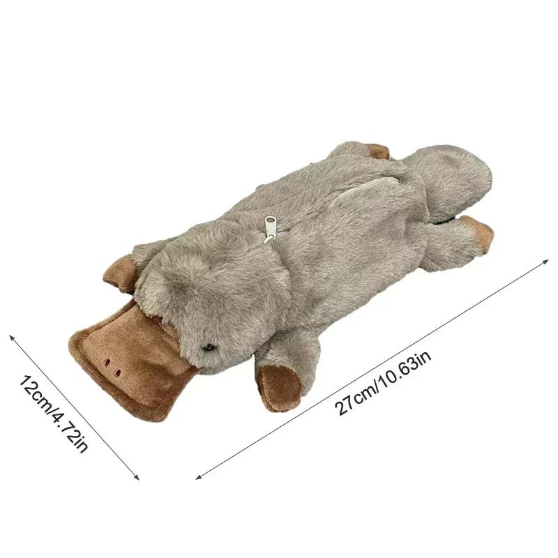 Plush Platypus Doll Pen Bag Ins High Value Soft Cute Cure Decompression Doll Students Learning Stationery Storage Bag