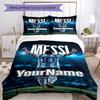 Messi Customized Name Bedding Set Design for Decorate Room Breathable Duvet Cover Bedroom Decor Gift for Festivals