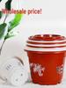 Durable Round Plastic Flower Pot with Saucer for Outdoor Plants, Large & XL Sizes