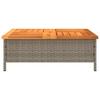Vidaxl Stolik Ogrodowy, Szary, 70X70X25 Cm, Rattan I Drewno Akacjowe