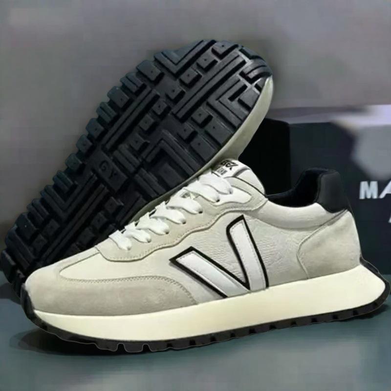 Round Head Sports Forrest Gump Shoes Men's Autumn New Personalized Student Casual Shoes Platform Heightening Waffle Shoes