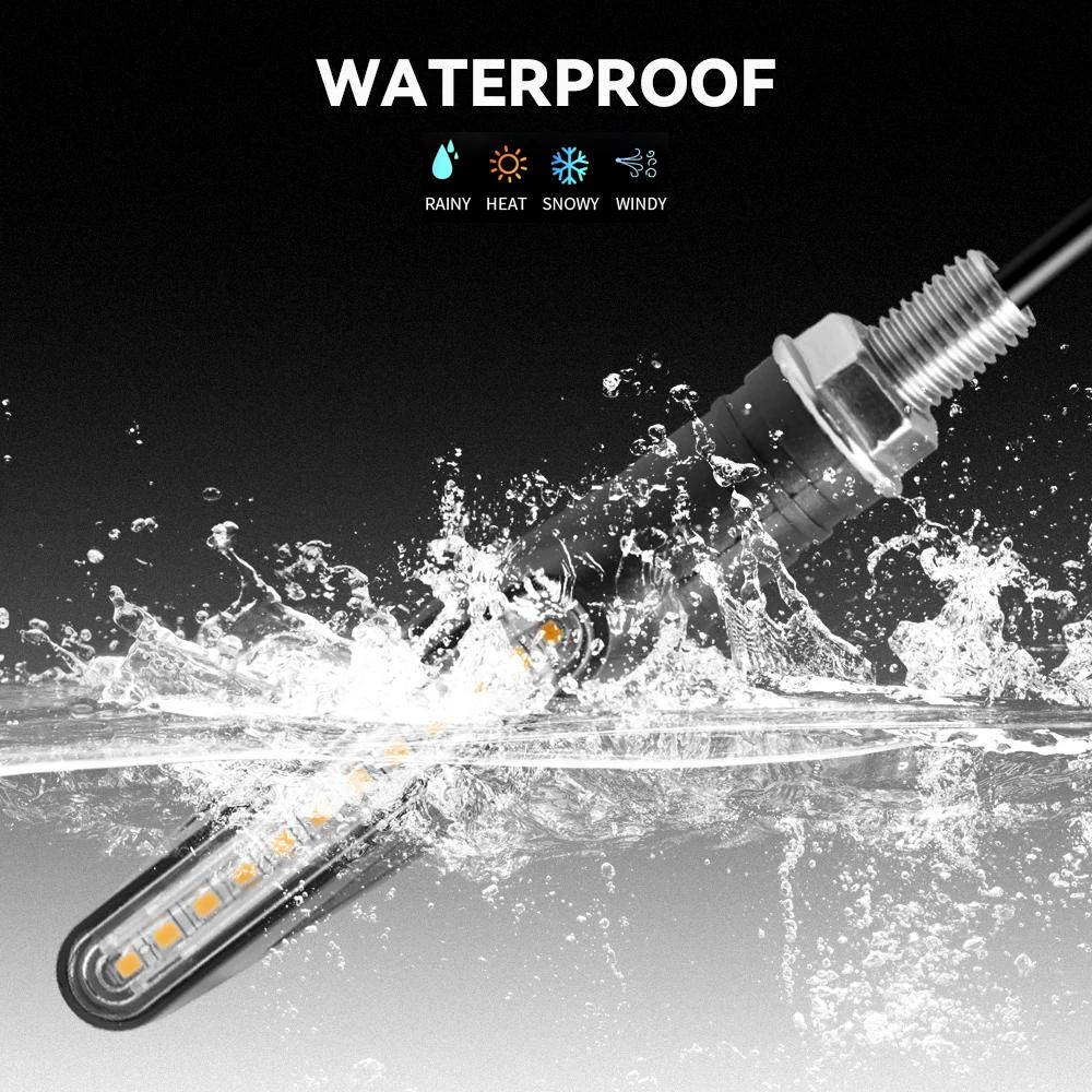 Motorcycle LED Turn Signal Light Universal DRL Amber Flowing Blinker Indicator Motorcycle Flashing Light Tail Lamp