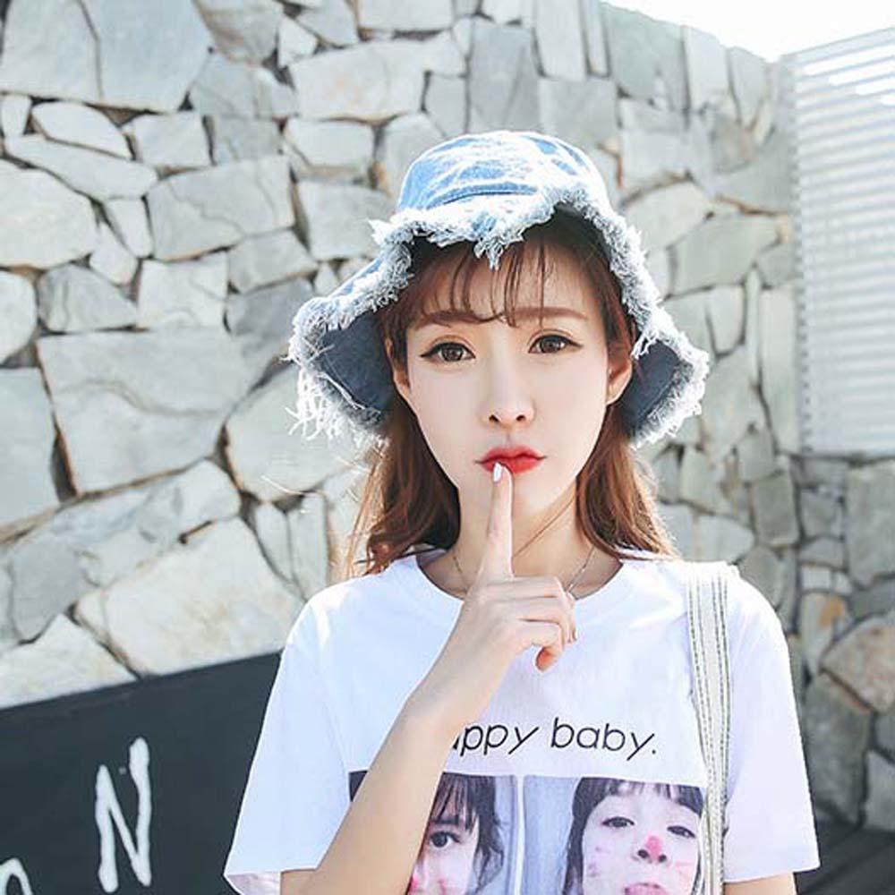 Sunshade Shabby Fisherman Hat Retro Sun Protection Basin Cap Cowgirls Denim Bucket Hats Sport