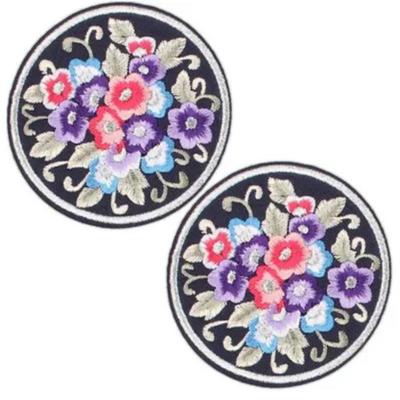 Hanbok(Korean Traditional Cloth) Embroidery Patch/Wappen. 1 of Flower Decos : Circular/Star-Type