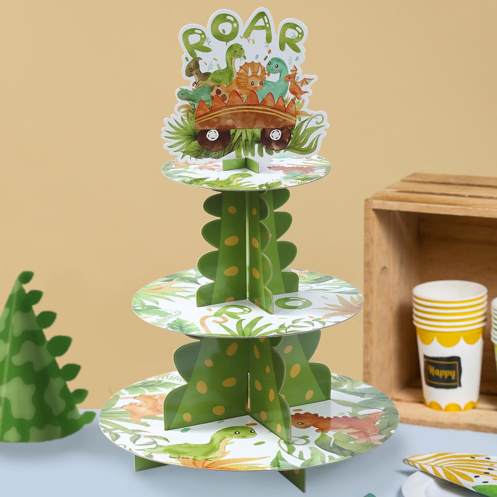 Cake Display Stand Jungle Mermaid Birthday Party Decorations Kids Dessert Holder Cake Tray Butterfly Baby Shower Cupcake Support