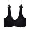 Plus Size Seamless Lace Nursing Bra with Front Buckle & U-Shape Back