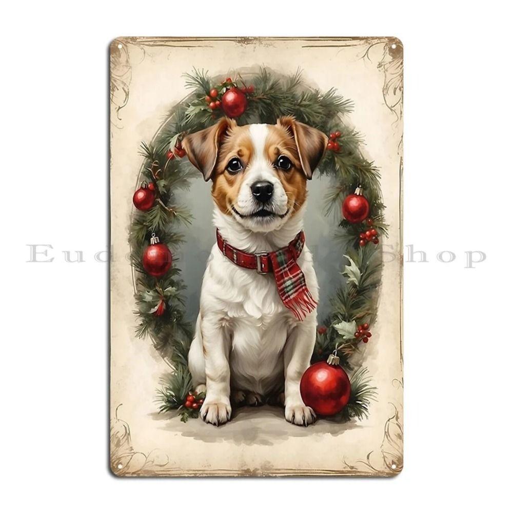 Vintage Christmas Metal Tin Sign Home Festive Wall Decor