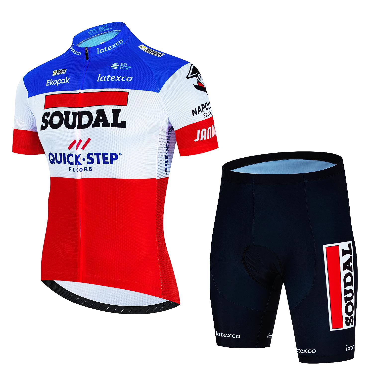 

Чоловічий комплект для велоспорту SOUDAL Quick Step Одяг 2025 Велосипедний одяг Літня велосипедна джерсі Велосипедна куртка Чоловічі весняні шорти з нагрудником S