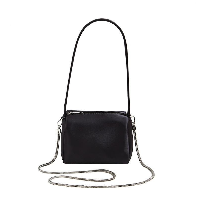 Autumn new women's bags versatile solid color chain pillow bag Oxford cloth shoulder bag textured messenger bag