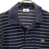 Lacoste Made In Japan Border Pattern Short Sleeve Polo Shirt 4 Navy Fawn Men's Used