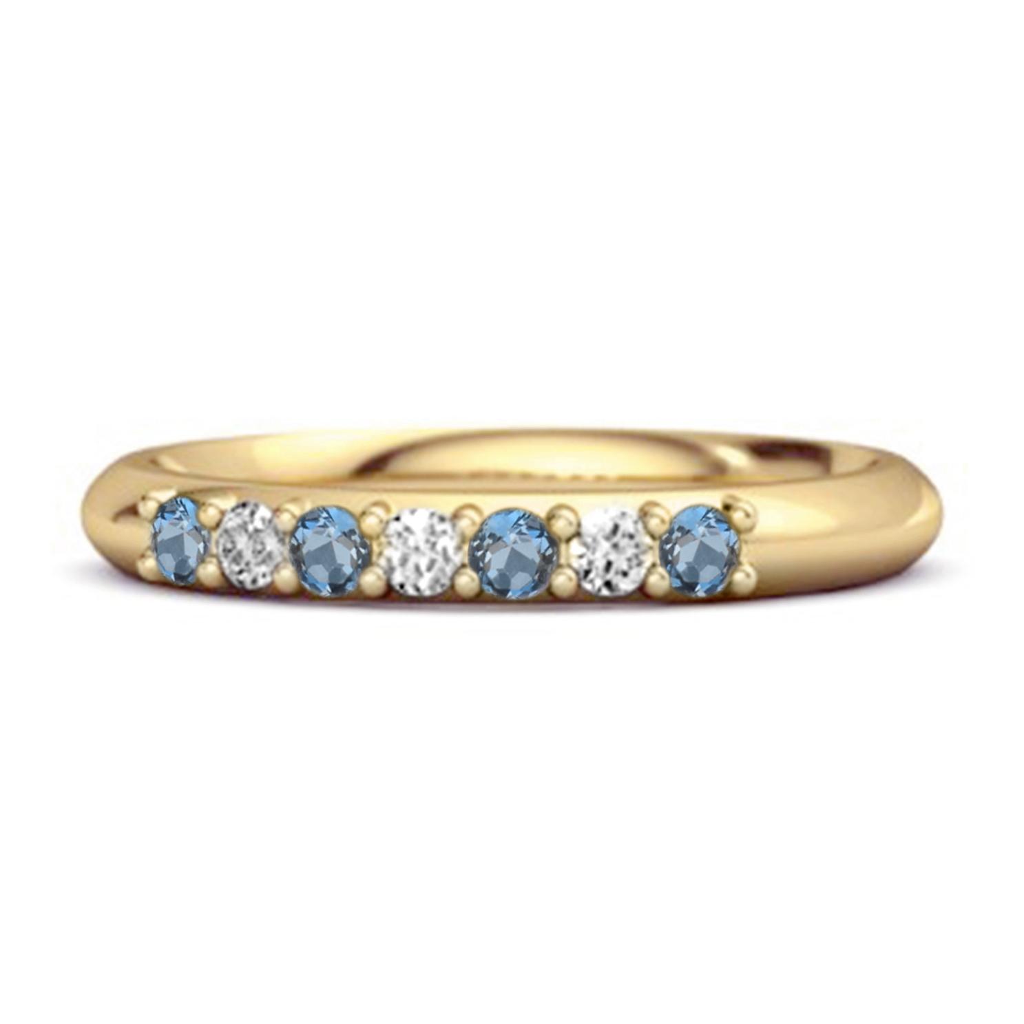 London Blue Topaz Eternity Stackable Ring - 925 Sterling Silver Gold Vermeil 10