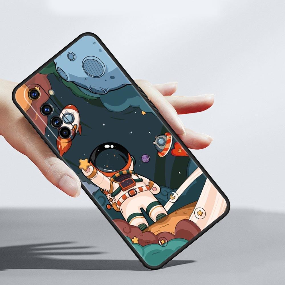 For Realme 10 9 8 5G 7 6 GT2 Pro Plus 9i 8i C21 C11 C25 C35 Soft Cute Cartoon Astronaut Phone Case For Realme GT Neo 2 3T Cover
