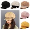 Autumn Winter Women Girls Octagonal Baseball Hat Wool Thicken Beret Warm Winter Cap