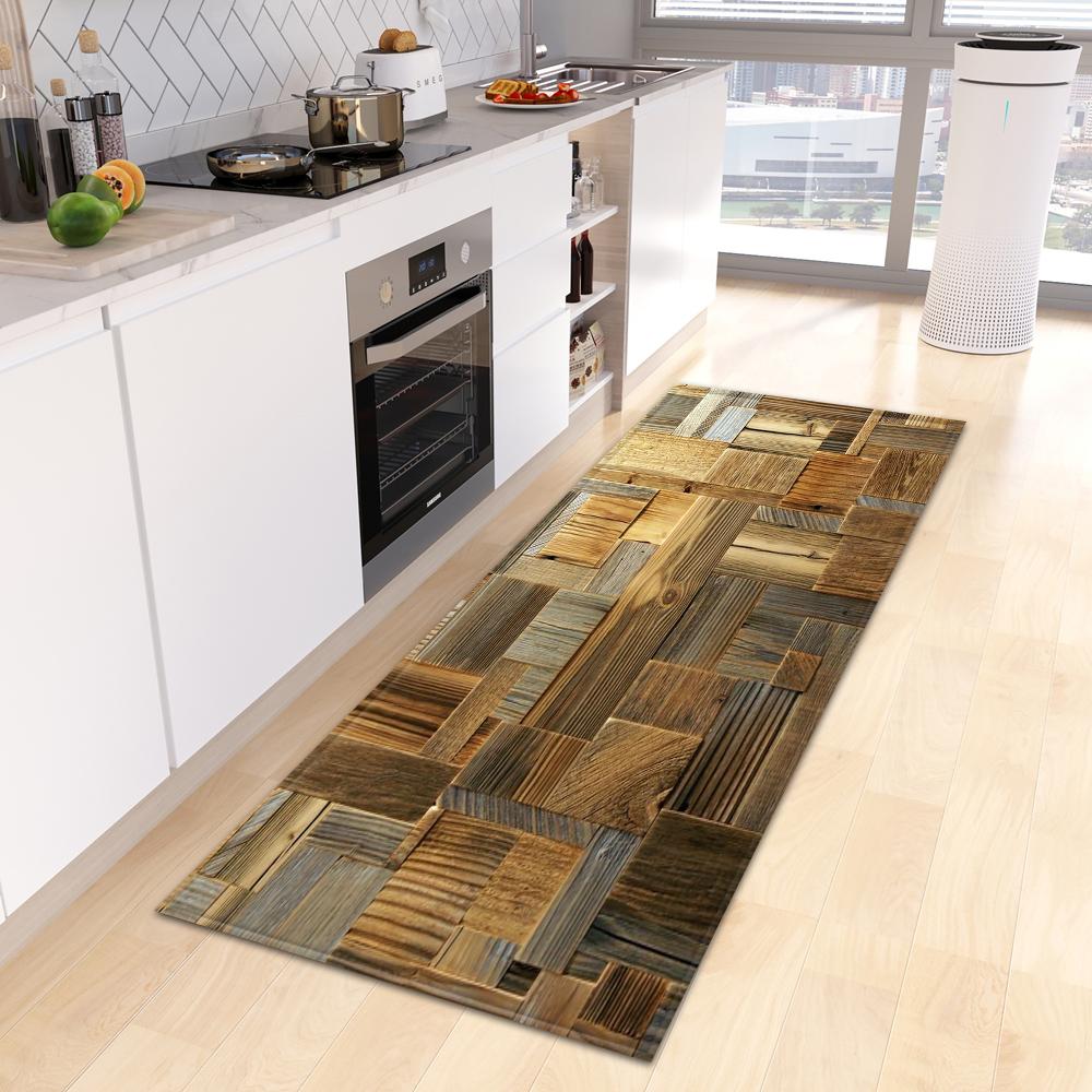 

Brown Wood Pattern Kitchen Rug Bedroom Entrance Door Mat Living Room Floor Decoration Carpet Home Balcony Bathroom Door Hallway 40x60cm