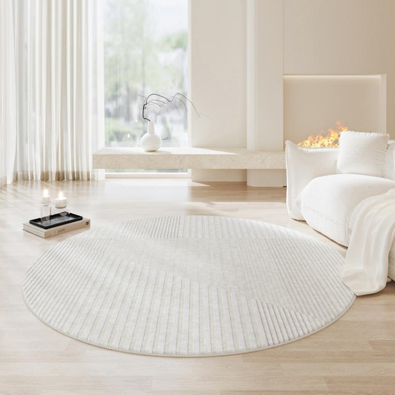 Cream Style Living Room Decoration Plush Carpet Fluffy Soft Study Rug Round Rugs for Bedroom Thicken Anti-slip Bedside Floor Mat