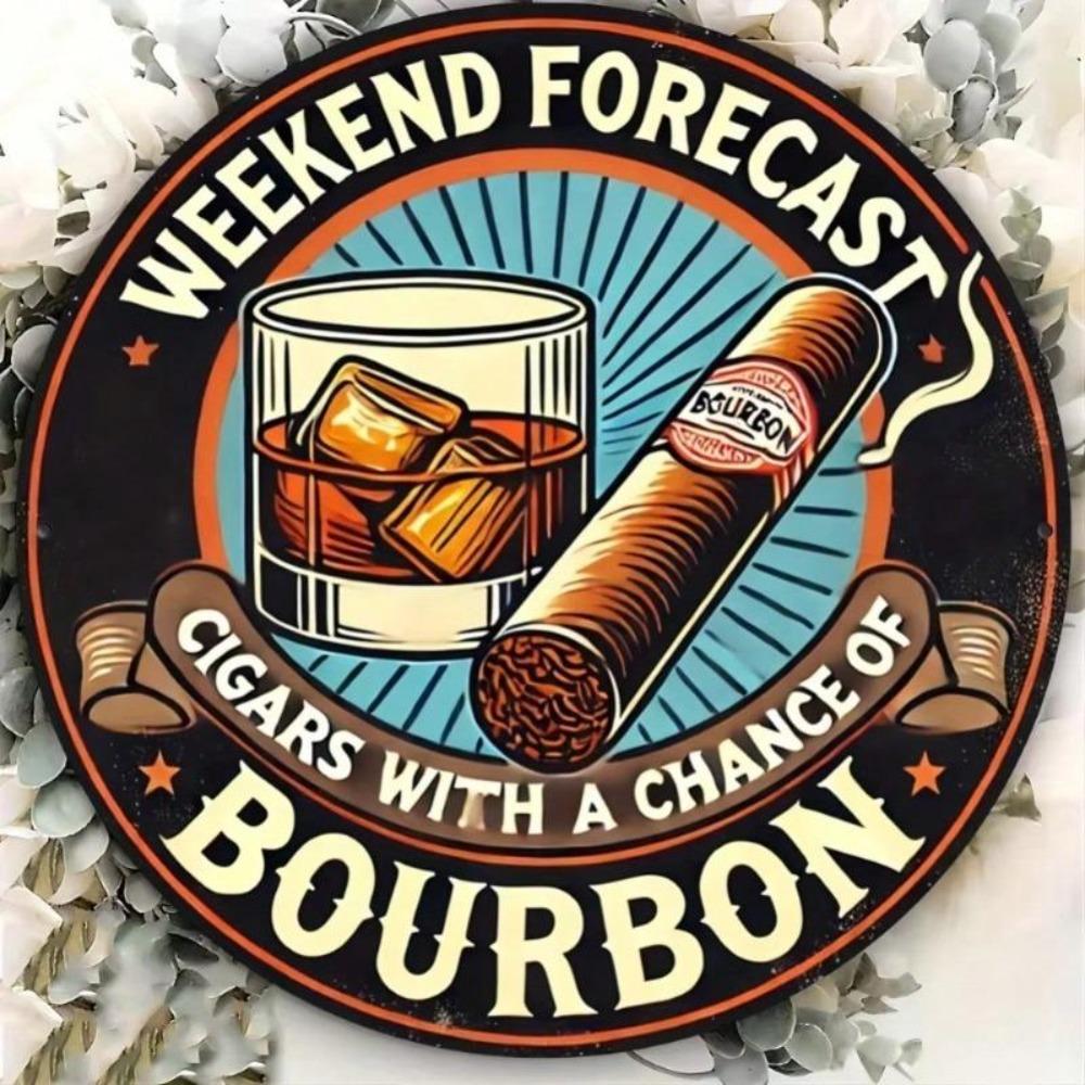 Vintage Metal Tin Sign Garage Bar Decor Retro Weather Forecast Art