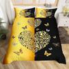 Copripiumino Farfalla Dorata Microfibra Letto Singolo Matrimoniale Queen King Set Biancheria da Letto Copripiumino Floreale Botanico Per Camera di Donne Ragazze