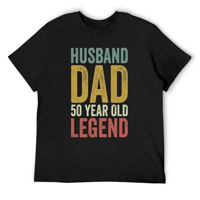 Husband Dad 50 Year Old Legend ,50th Birthday Gift For Men T-Shirt Baggy Shirts Cute Tops Quick Drying Cotton T Shirt Men