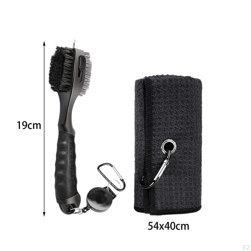 Golf Cleaning Brush Towel Comfortable Golfer Gifts Club Kit Groove Cleaner for