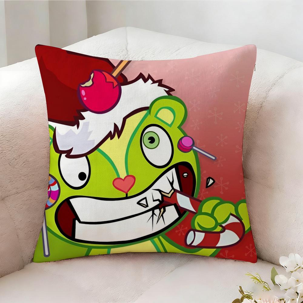 Happy Tree F-Friends N-Nutty Pillow Case Pillowcase, Double-Sided Printed, Sofa Cushion, Bedroom Headboard Pillow