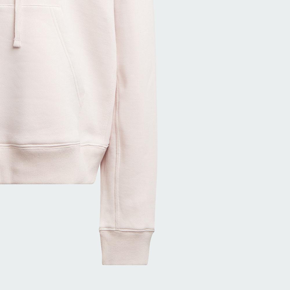 adidas Pulôver Quente Macio Cor Sólida com Capuz Camiseta Manga Longa Feminina Tops Rosa IS1587