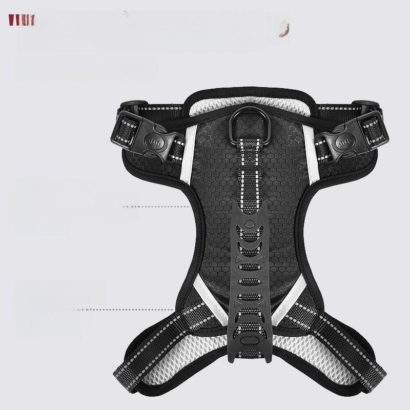 Dog Harness With Reflective Mesh For Medium Large Dogs Nonextendable Pet Leash