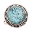 Natural Tibetan Turquoise Gemstone 925 Sterling Silver Jewelry Ring S.7.5 I4n48