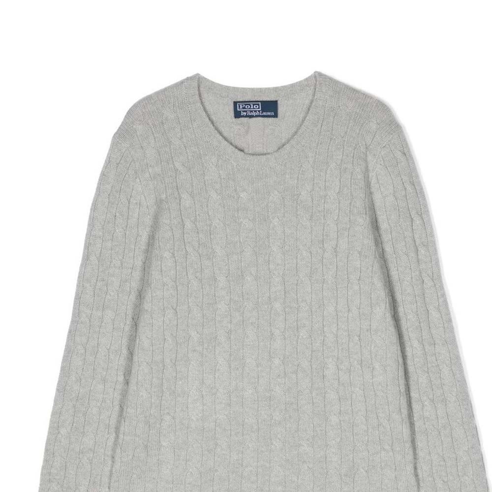 Polo Ralph Lauren Sweater Ss23 Loose Solid Color Round Neck Long Sleeve Kids sweater Gray 323560706019019