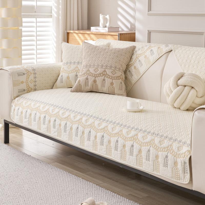 New Washed Cotton Sofa Cushion Four Seasons Universal Non-Slip Pure Cotton Leather Sofa Cover Towel Cotton Seat Cushion Modern