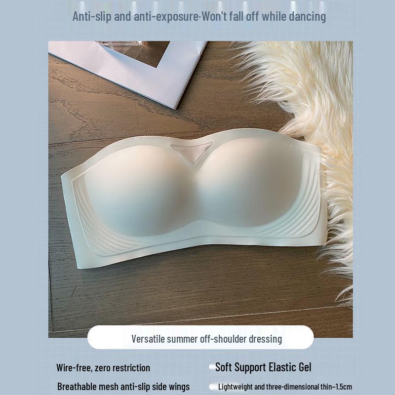 Seamless Strapless Non-Slip Bandeau: Invisible Lift & Support Bra for Small Chest