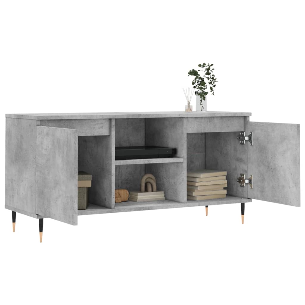 TV Cabinet Concrete Grey 104 x 35 x 50 cm Particleboard