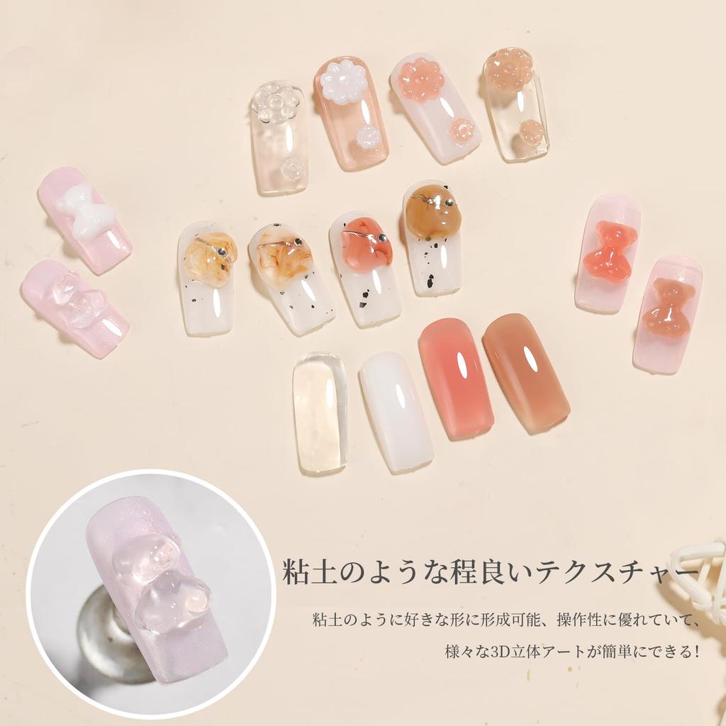 Emigoro Gel de Longueur Ongles Polygel Argile Gel 60g Pièces Fixes Pièces 3D Ongles 3D Viscosité Ongles Compatible Lumière pour Débutants UV/LED (Polygel Transparent)