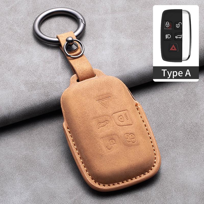 Leather Car Key Cover for Land Rover Range Rover JAGUAR Sport Evoque Velar Discovery 5 Jaguar XE XF E-Pace F-Pace A8 X8 XJ XFL