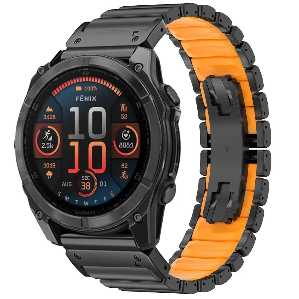 Cinturino in Titanio da 26mm per Orologio Garmin Fenix 8 7X Pro 6X Enduro 3 Cinturino da Uomo d'Affari Per Garmin Tactix 7Pro Instinct 2X Accessori