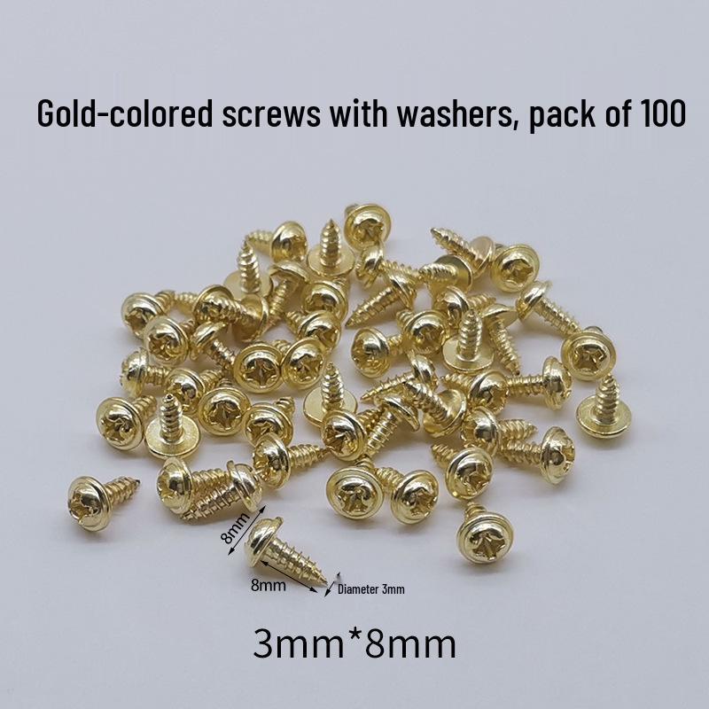 Golden, Silver, and Black Self-Tapping Wide Head Screws with Washers