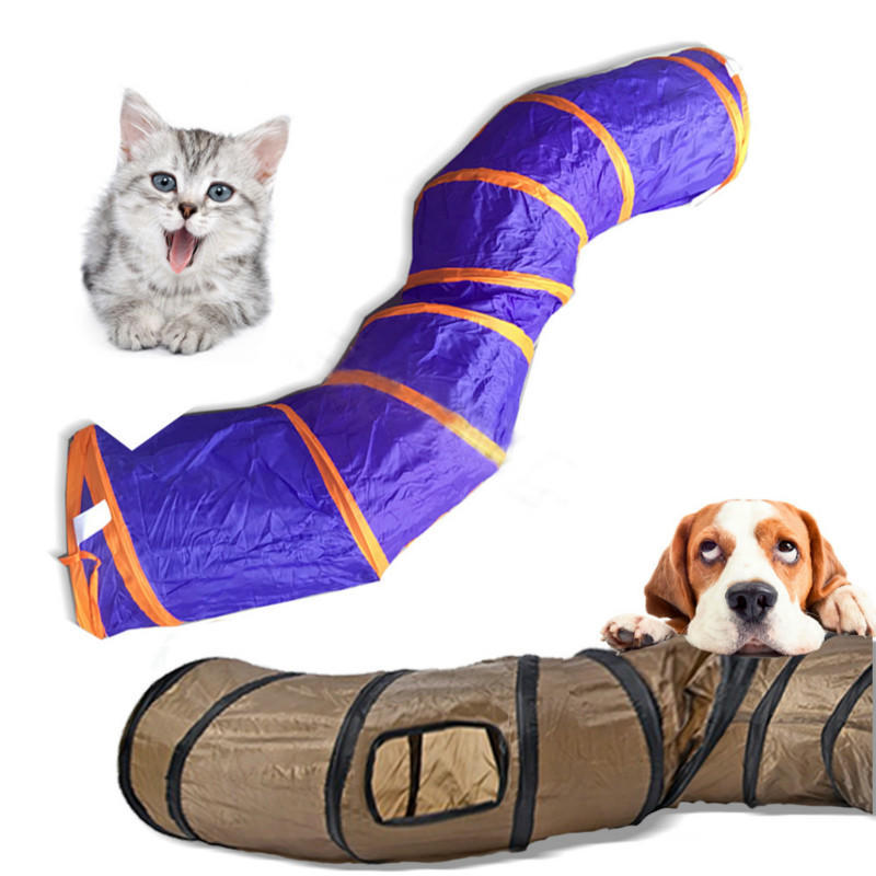 Túnel Plegable Gato Gatito Jugar Juguete de tubo de 3 vías para Gatos Grandes Perros Conejos
