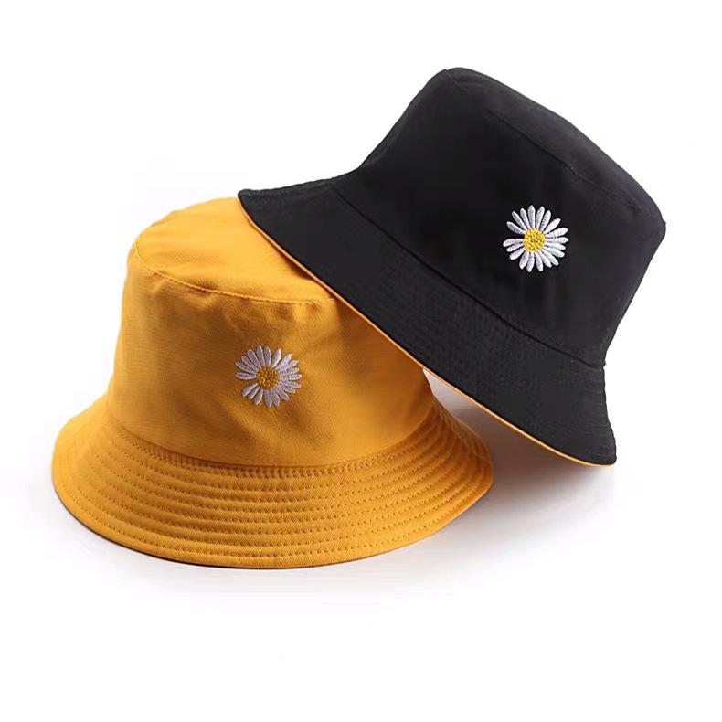 Women's Double-Sided Smiley Face Bucket Hat - Sun Protection, Korean Style, Embroidered, Large Brim