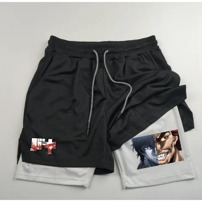 

Summer Men s Double Layer 2-in-1 Running Sports and Casual Shorts 3XL