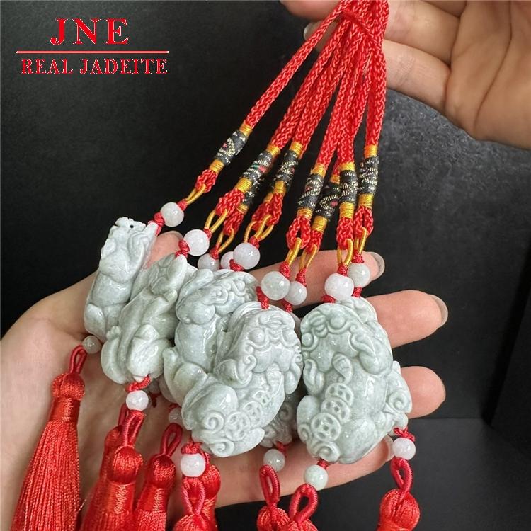 Myanmar Material Jadeite Jade Automobile Hanging Ornament Jade Pendant Car Ornaments Package Pendant Jade