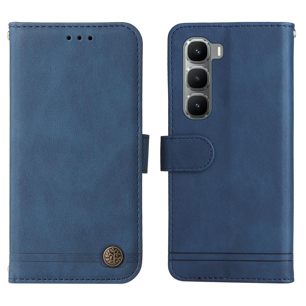 For Infinix Hot 60 Pro 4G Leather Wallet Cases Skin Touch Phone Cover Stand with Strap